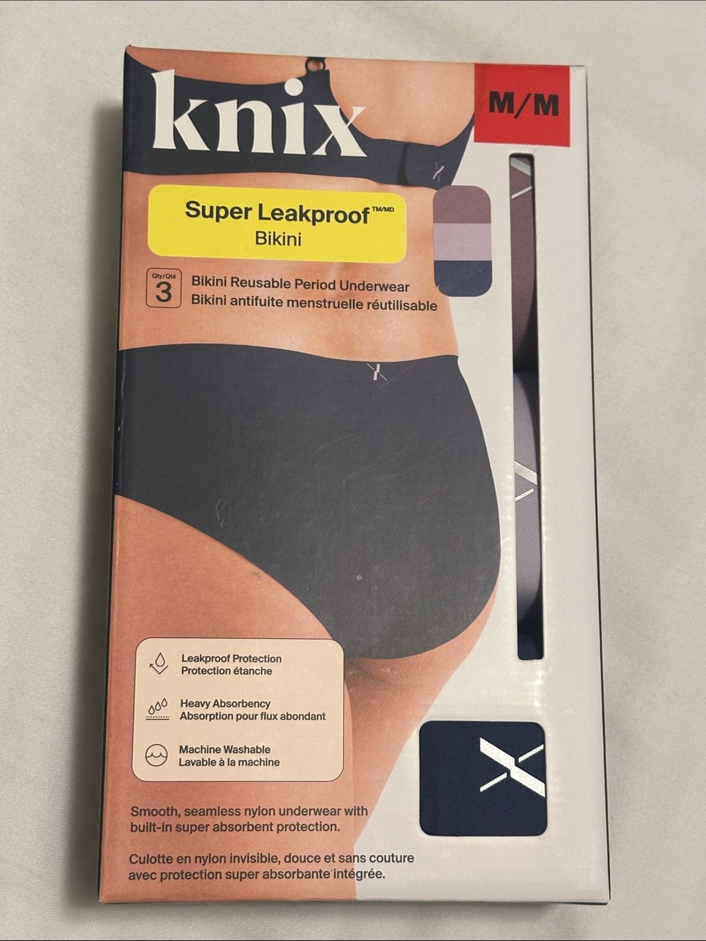 Knix Super Leakproof reusable Bikini Medium NWT